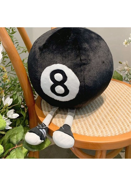 Karikatür Bilardo No. 8 Siyah Top Peluş Oyuncak (Yurt Dışından)
