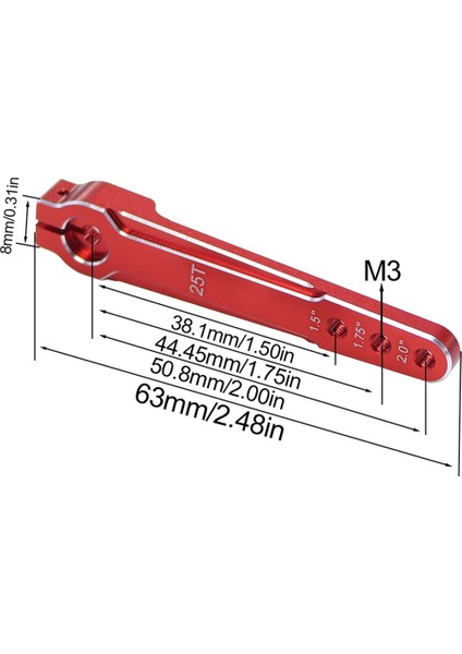 Alüminyum Genişletilmiş Direksiyon Servo Rc Araba Scx10 Rc Oyuncak Parçaları Kırmızı (Yurt Dışından)