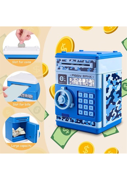 Atm Kumbara Erkek Kız Çocukları Için Atm Para Bankası Para Tasarruf Kutusu Yeşil (Yurt Dışından)