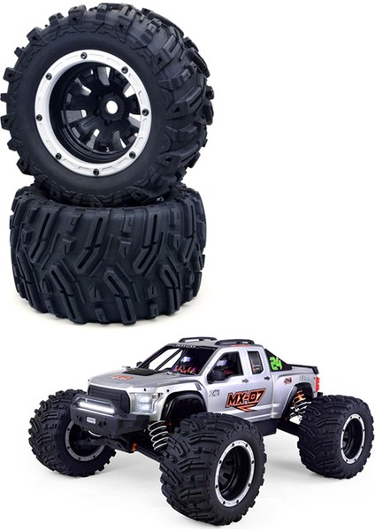 Mx-07 2pcs 188MM Lastik Tekerlek Lastiği 8752 8753 Zd Yarışı Mx-07 MX07 Mx 07 1/7 Rc Araba Yedek Parçalar Aksesuarları, Gümüş (Yurt Dışından)