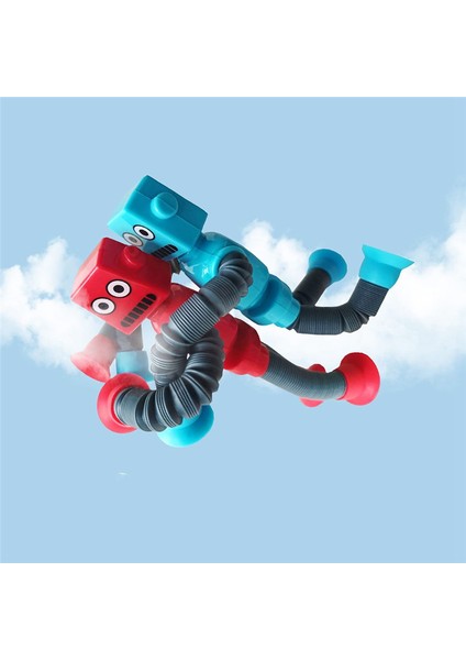 4 Adet Teleskopik Vakumlu Robot Oyuncak Işıksız (Yurt Dışından)