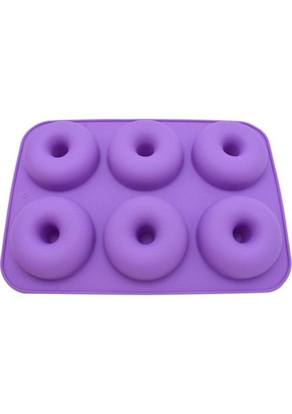 Altı Kafes Çok Renkli Donut Pişirme Aracı Mutfak Kek Kalıbı-Mor (Yurt Dışından)