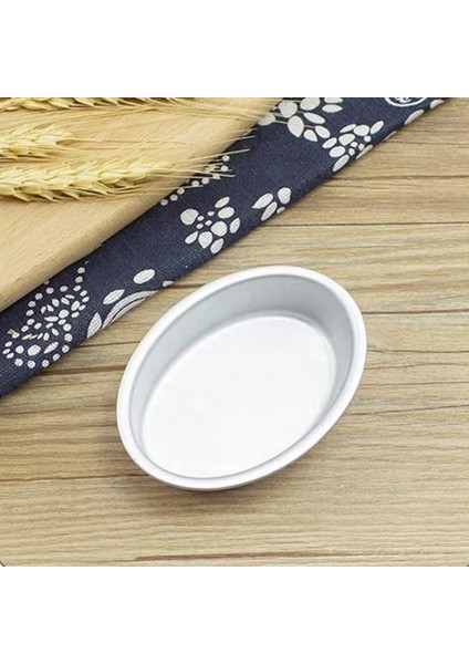 10 Adet Mini Oval Yumurta Şekli Alüminyum Alaşımlı Metal Peynir Tavası Kek Kalıbı (Yurt Dışından)