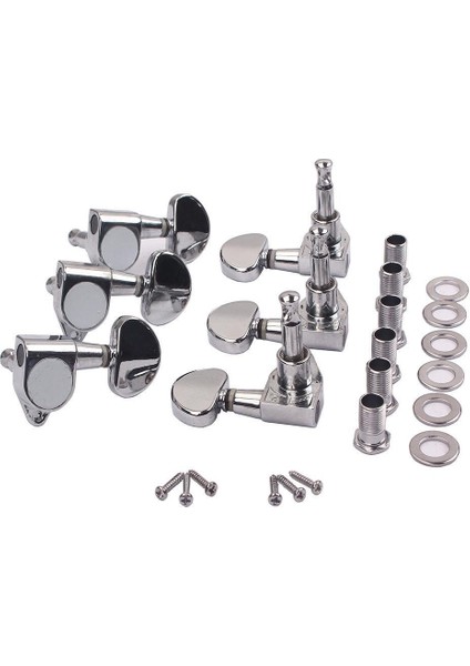Için Set 3r 3l Krom Peg Dize Tuner (Yurt Dışından)