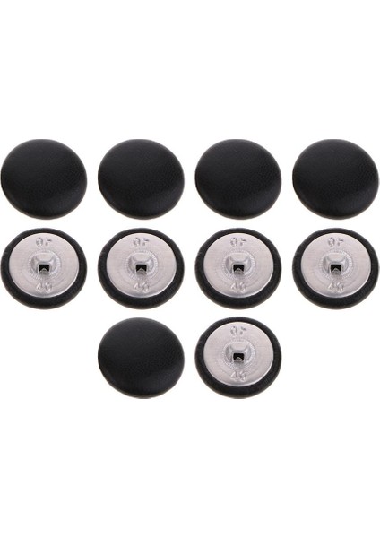 10'lu Paket Siyah Suni Deri Kaplı Düğmeli Çanta Giyim Dekoru 25MM Siyah 25MM (Yurt Dışından)
