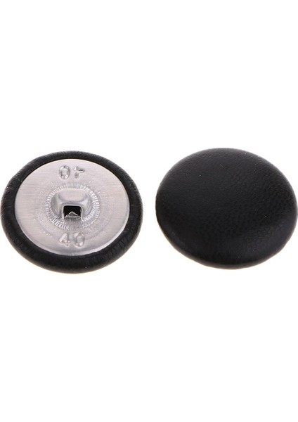 10'lu Paket Siyah Suni Deri Kaplı Düğmeli Çanta Giyim Dekoru 25MM Siyah 25MM (Yurt Dışından)