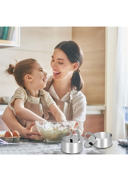 Adet Kek Halkası Kalıpları, Itici ile Pişirme Için 3.15 Inç Yuvarlak Halka Kalıbı (Yurt Dışından)