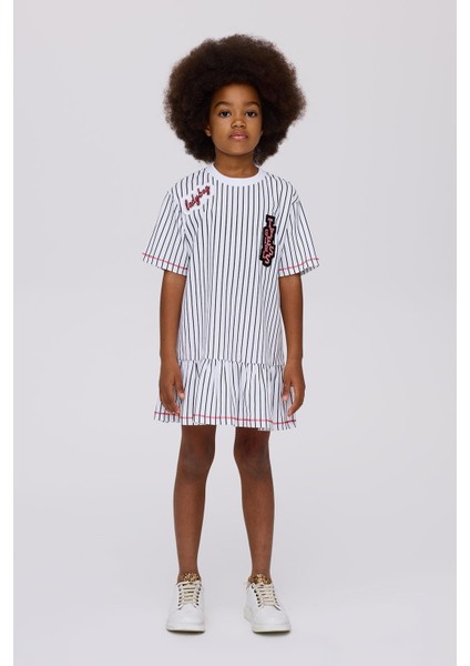 Bg Store Kız Çocuk Çizgili Elbise