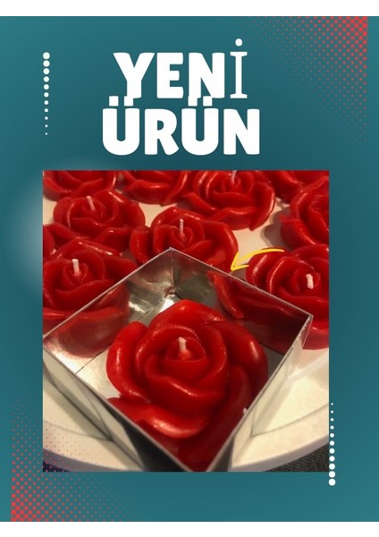 2 adet Parlak Kırmızı Gül Mum-Sevgililer Günü, Düğün, Nişan, Doğum Günü, Parti Için Kutulu Mum