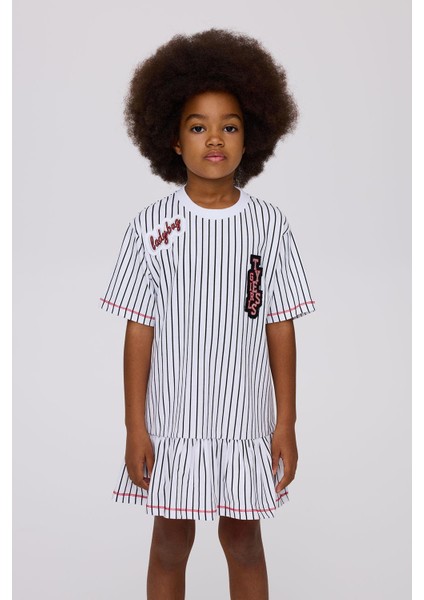 Bg Store Kız Çocuk Çizgili Elbise