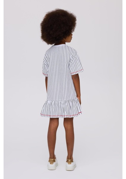 Bg Store Kız Çocuk Çizgili Elbise
