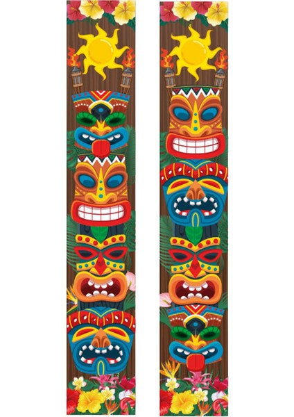 Kapı Afiş Parti Kapısı Için Luau Parti Dekorasyonu 1 Çift (Yurt Dışından)