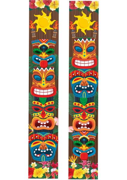 Kapı Afiş Parti Kapısı Için Luau Parti Dekorasyonu 1 Çift (Yurt Dışından) fiyatları