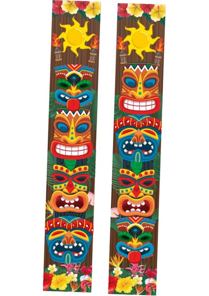 Kapı Afiş Parti Kapısı Için Luau Parti Dekorasyonu 1 Çift (Yurt Dışından) modelleri