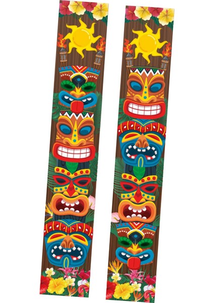 Kapı Afiş Parti Kapısı Için Luau Parti Dekorasyonu 1 Çift (Yurt Dışından) fırsatları