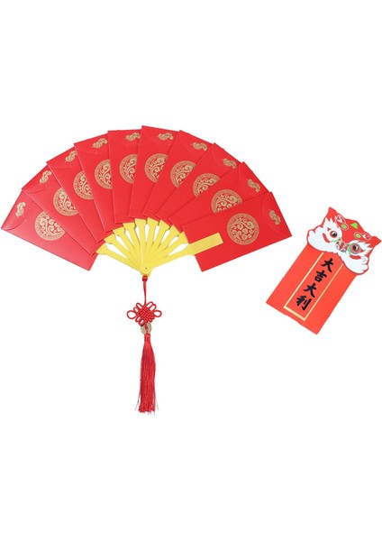 Çin Yılı Kırmızı Kırmızı Paketler Hongbao Katlanır Yelpaze Kırmızı 10 (Yurt Dışından) fiyatları