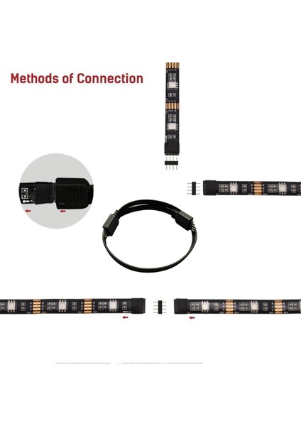 1 Set LED Şerit Işık Esnek 5050 Rgb USB Tv Arkaplanı 17 Tuşlu Rf Uzaktan Kumanda 2m Su Geçirmez (Yurt Dışından)