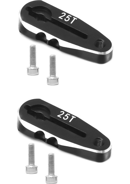 2 Adet 25T Cnc Alüminyum Alaşımlı Metal Uzatma Direksiyon Servo Kolu Korna Araç Model Gemi Genel Rocker (Yurt Dışından)