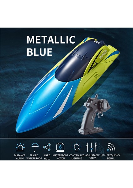 Rc Tekne 2.4g Çift Dümen Motoru Su Geçirmez Yüksek Hızlı Oyuncaklar Çocuklar Için Hediye Çocuk Modeli Oyuncak Uzaktan Kumandalı Gemi-Mavi (Yurt Dışından)
