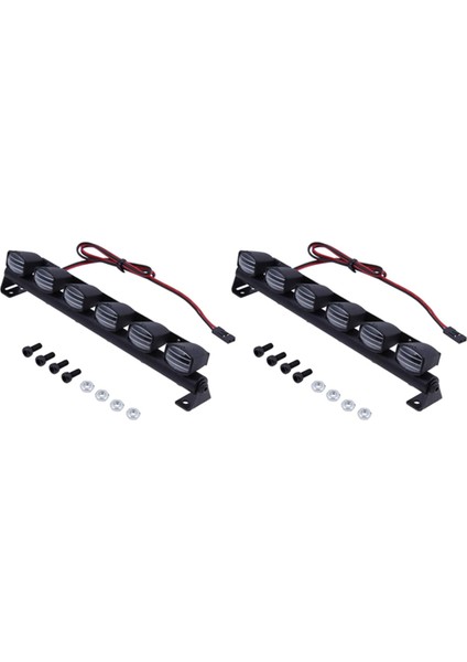 2x Rc Araba Işık Kiti 6 LED Gövde Kabuğu Tavan Işıkları 1/10 Paletli Kamyon Aksesuarları Için (Yurt Dışından)