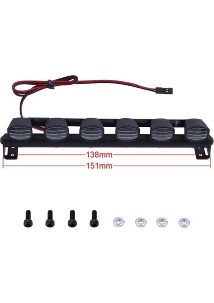 2x Rc Araba Işık Kiti 6 LED Gövde Kabuğu Tavan Işıkları 1/10 Paletli Kamyon Aksesuarları Için (Yurt Dışından)