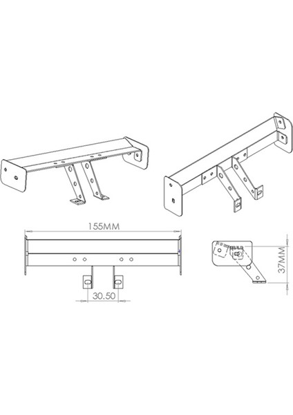 1/10 Rc Araba Alüminyum Alaşımlı Arka Spoiler Tt-01 TT02 94123 Yol Yarışçısı 150MM (Yurt Dışından) indirimleri