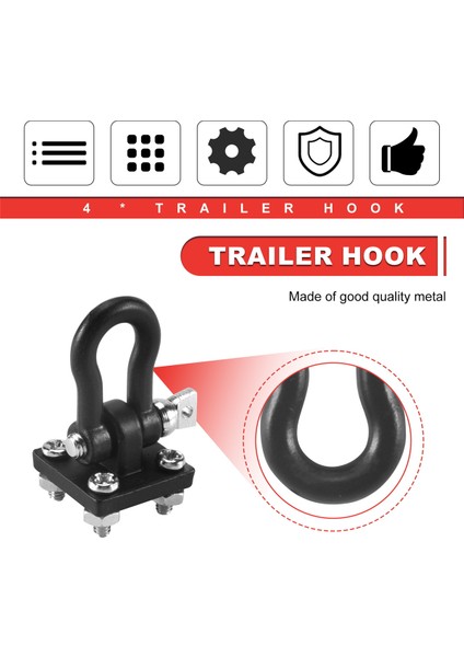 4pcs Römork Tepe Tepe Tow Talk Hook 1/10 Rc Rc Row Crawler Axıal SCX10 Traxxas Trx4 Tamiya D110 Rc Otomobil Kamyonu (Yurt Dışından)