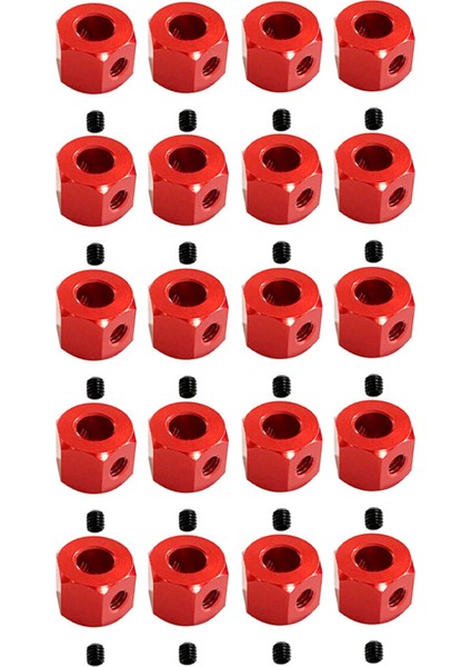 20 Adet 5mm Ila 12MM Metal Kombinasyon Tekerlek Göbeği Altıgen Adaptörü D12 C14 C24 B14 B16 Mn D90 D91 Rc Araba Yükseltme Parçaları, Kırmızı (Yurt Dışından)