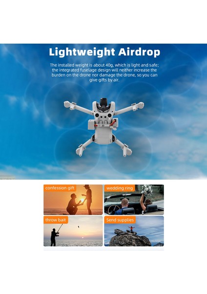 Mini 3 Pro Drone Balıkçılık Yemi Düğün Yüzüğü Hediye Teslimatı Dağıtıcı Atıcı Için Airdrop Sistemi (Yurt Dışından)