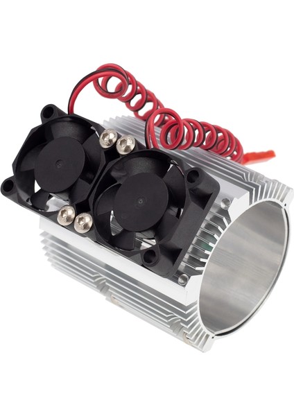 Rc Araba 41-43MM Çift Fan Motor Radyatör Isı Emici Yüksek Hızlı 1:8 Summıt Big S E-, Gümüş (Yurt Dışından)