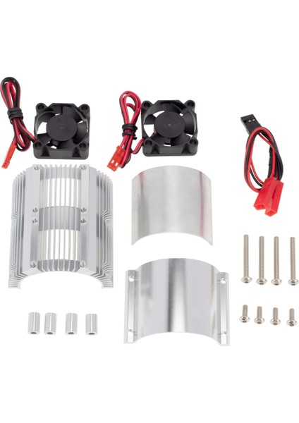 Rc Araba 41-43MM Çift Fan Motor Radyatör Isı Emici Yüksek Hızlı 1:8 Summıt Big S E-, Gümüş (Yurt Dışından)