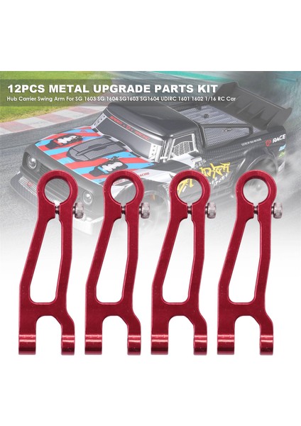 12 Adet Metal Yükseltme Parçaları Kiti Hub Taşıyıcı Salıncak Kolu Sg 1603 1604 SG1603 SG1604 1601 1602 1/16 Rc Araba, Kırmızı (Yurt Dışından)