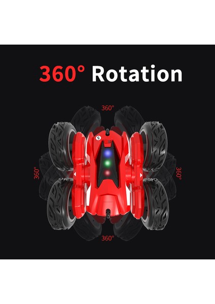 2.4g Rc Stunt Tumbling Uzaktan Kumandalı Araba 360 Derece Dönen Çift Taraflı Oyuncak Mavi (Yurt Dışından)