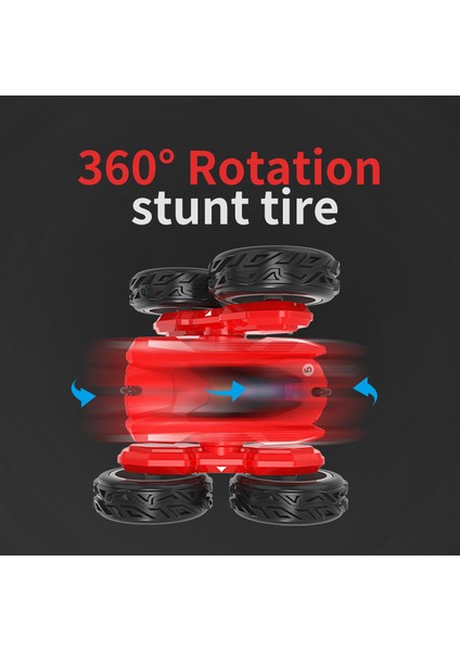 2.4g Rc Stunt Tumbling Uzaktan Kumandalı Araba 360 Derece Dönen Çift Taraflı Oyuncak Mavi (Yurt Dışından)