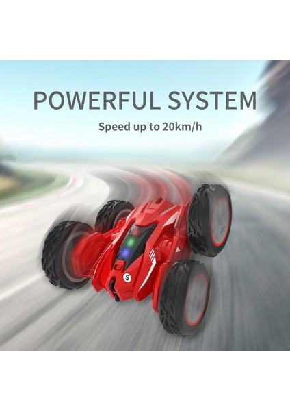 2.4g Rc Stunt Tumbling Uzaktan Kumandalı Araba 360 Derece Dönen Çift Taraflı Oyuncak Mavi (Yurt Dışından)