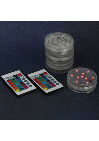 4x 10 LED Rgb Işık Sualtı Su Geçirmez Festival Ev Dekorları + 2 Uzaktan Kumanda (Yurt Dışından)