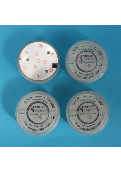 4x 10 LED Rgb Işık Sualtı Su Geçirmez Festival Ev Dekorları + 2 Uzaktan Kumanda (Yurt Dışından)