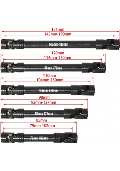 1/10 Rc Paletli Eksenel SCX10 Trx4 D90 Redcat Gen8 1/14 Traktör Kamyon 104-150MM Için Flanş Tahrik Mili Cvd (Yurt Dışından)
