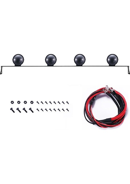 LED Işık Şeridi Gövde Kabuğu Tavan Lambası 1/10 Rc Paletli Araba Trx4 Eksenel SCX10 Redcat Yükseltme Parçaları (Yurt Dışından)