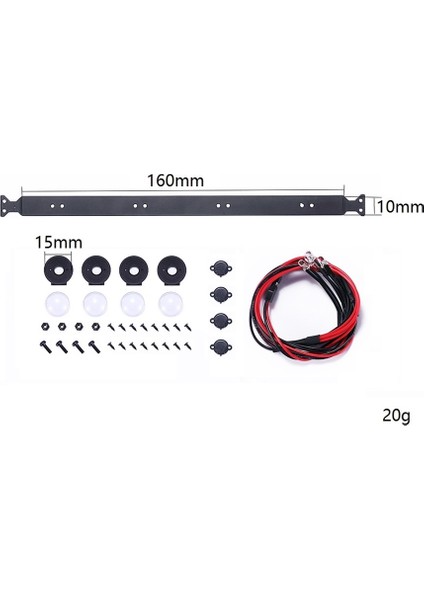 LED Işık Şeridi Gövde Kabuğu Tavan Lambası 1/10 Rc Paletli Araba Trx4 Eksenel SCX10 Redcat Yükseltme Parçaları (Yurt Dışından)