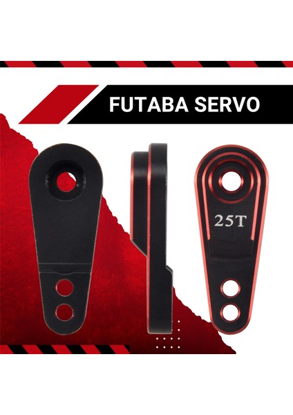 Sert Alüminyum Alaşımlı 25T M3 Direksiyon Bağlantı Servo Kolu Boynuzu 1/10 Rc Paletli Trx4 Metal Yükseltme Parçaları, Kırmızı (Yurt Dışından)