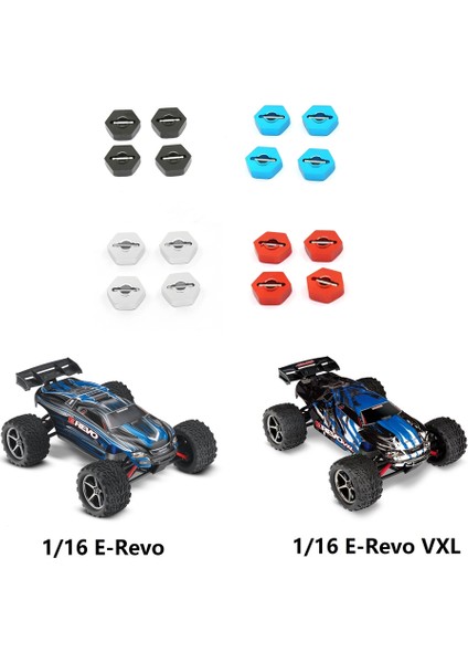 1/16 Slash 4WD E-/vxl Summit Vxl Rc Araba Yükseltme Parçaları Için Pimli 4 Adet Metal 12MM Tekerlek Göbeği Altıgeni, A (Yurt Dışından)