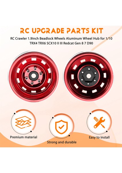 Rc Crawler 1.9 Inç Beadlock Tekerlekler Alüminyum Tekerlek Göbeği 1/10 Trx4 Trx6 Eksenel SCX10 Iı Iıı Redcat Gen 8 7 D90 (Yurt Dışından)