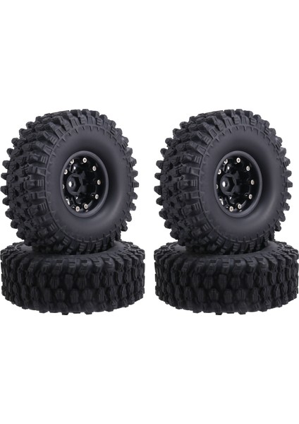1.9 Beadlock Tekerlekler Tırmanma ve Kauçuk Lastikler 120MM Çap 1/10 Rc Araç Axıal SCX10 Iı -4 T6 Siyah (Yurt Dışından)