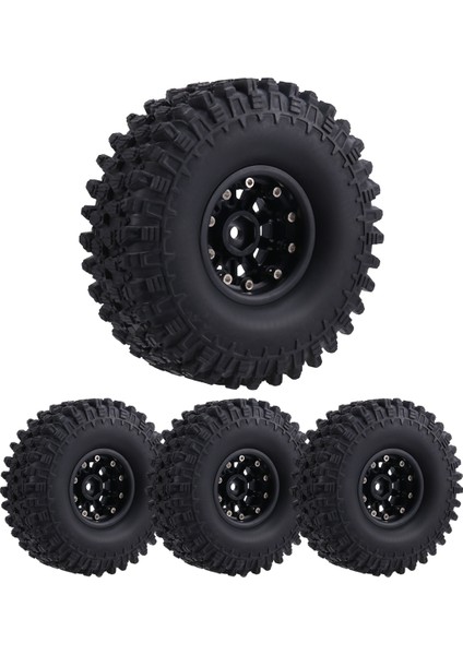 1.9 Beadlock Tekerlekler Tırmanma ve Kauçuk Lastikler 120MM Çap 1/10 Rc Araç Axıal SCX10 Iı -4 T6 Siyah (Yurt Dışından)