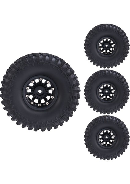 1.9 Beadlock Tekerlekler Tırmanma ve Kauçuk Lastikler 120MM Çap 1/10 Rc Araç Axıal SCX10 Iı -4 T6 Siyah (Yurt Dışından)