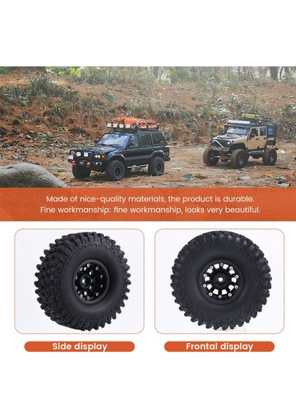 1.9 Beadlock Tekerlekler Tırmanma ve Kauçuk Lastikler 120MM Çap 1/10 Rc Araç Axıal SCX10 Iı -4 T6 Siyah (Yurt Dışından)