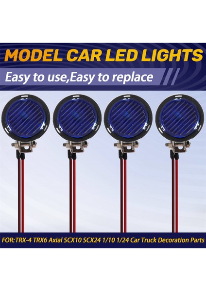 LED Işıklar Farlar Spot -4 Trx6 Eksenel SCX10 SCX24 1/10 1/24 Rc Araba Kamyon Dekorasyon Parçaları 4led A (Yurt Dışından)