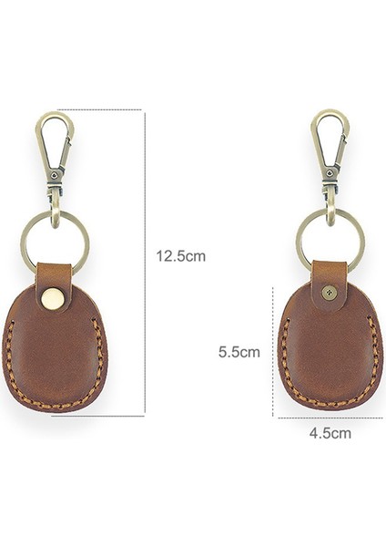 Airtags Koruyucu Kılıf Retro Yüksek Kaliteli Bordo Deri Anahtarlık (Yurt Dışından)
