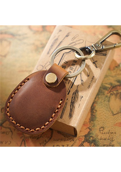Airtags Koruyucu Kılıf Retro Yüksek Kaliteli Bordo Deri Anahtarlık (Yurt Dışından) fiyatları